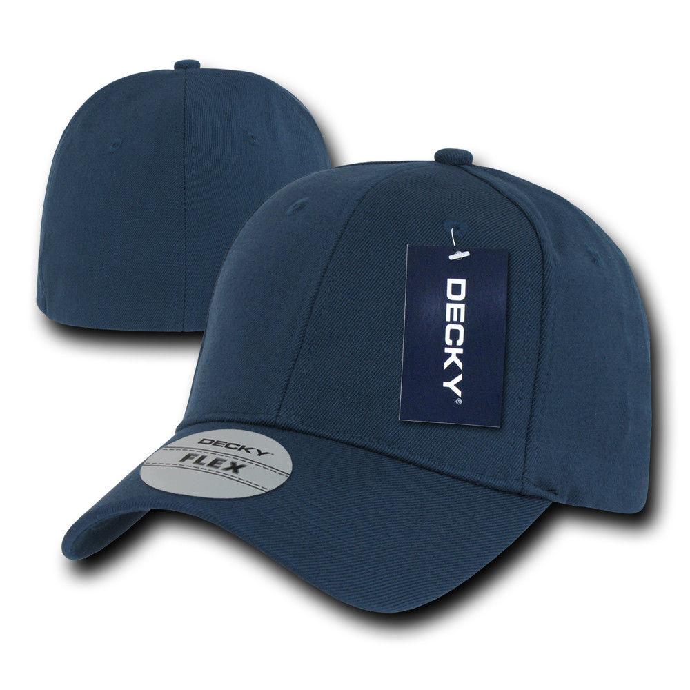 Decky Flex Elastic Fitted 6 Panels One Size High Crown Baseball Hats Caps Unisex-LIGHT BLACK-