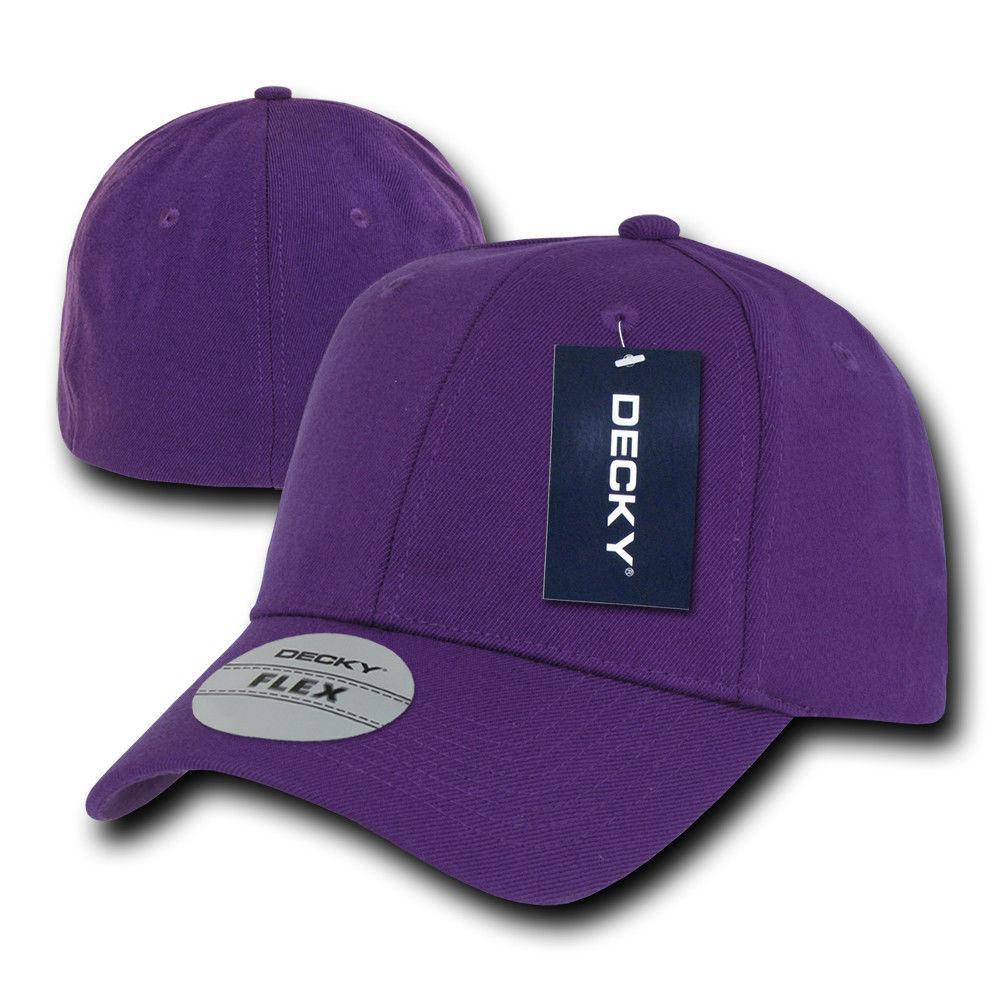 Decky Flex Elastic Fitted 6 Panels One Size High Crown Baseball Hats Caps Unisex-LIGHT BLACK-