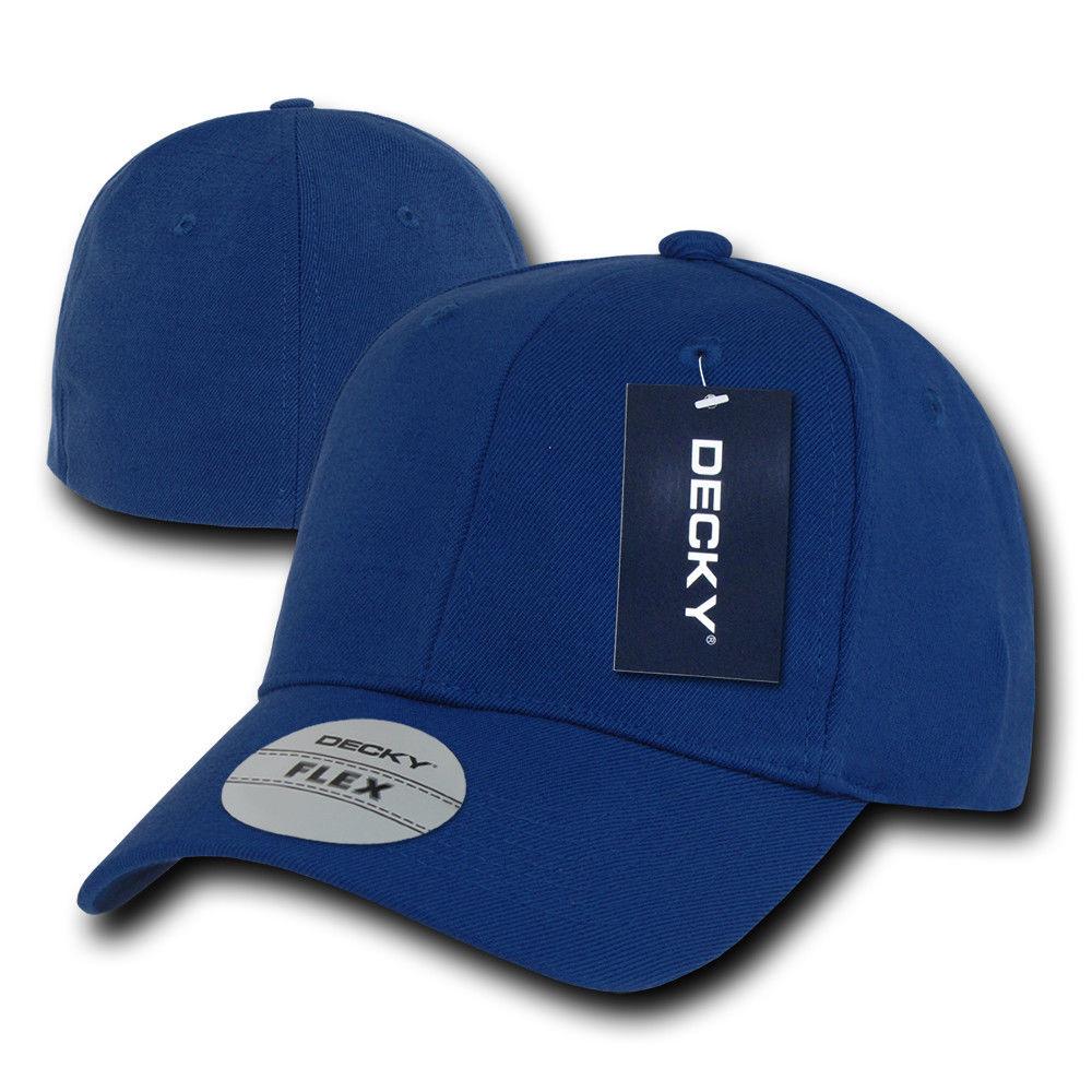 Decky Flex Elastic Fitted 6 Panels One Size High Crown Baseball Hats Caps Unisex-LIGHT BLACK-