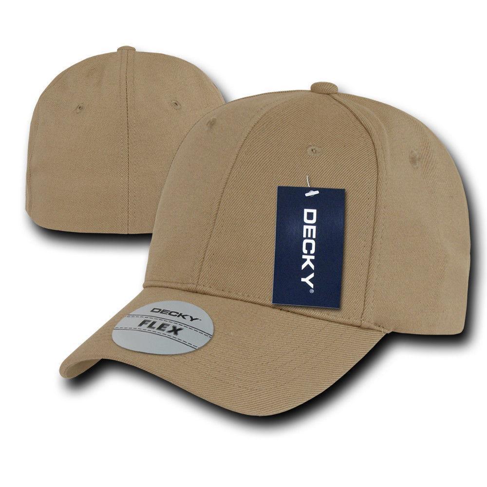Decky Flex Elastic Fitted 6 Panels One Size High Crown Baseball Hats Caps Unisex-LIGHT BLACK-