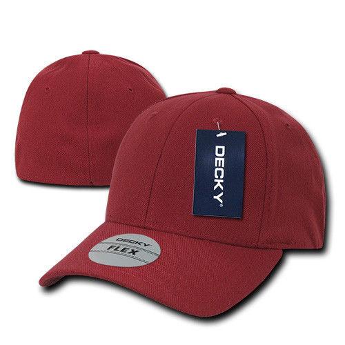 Decky Flex Elastic Fitted 6 Panels One Size High Crown Baseball Hats Caps Unisex-LIGHT BLACK-