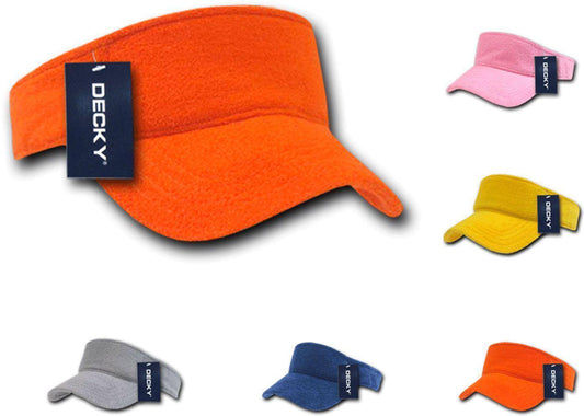 Decky Golf Tennis Walking Visor Sports Summer Sun Terry Cloth Snug Fit Unisex-996-Grey-