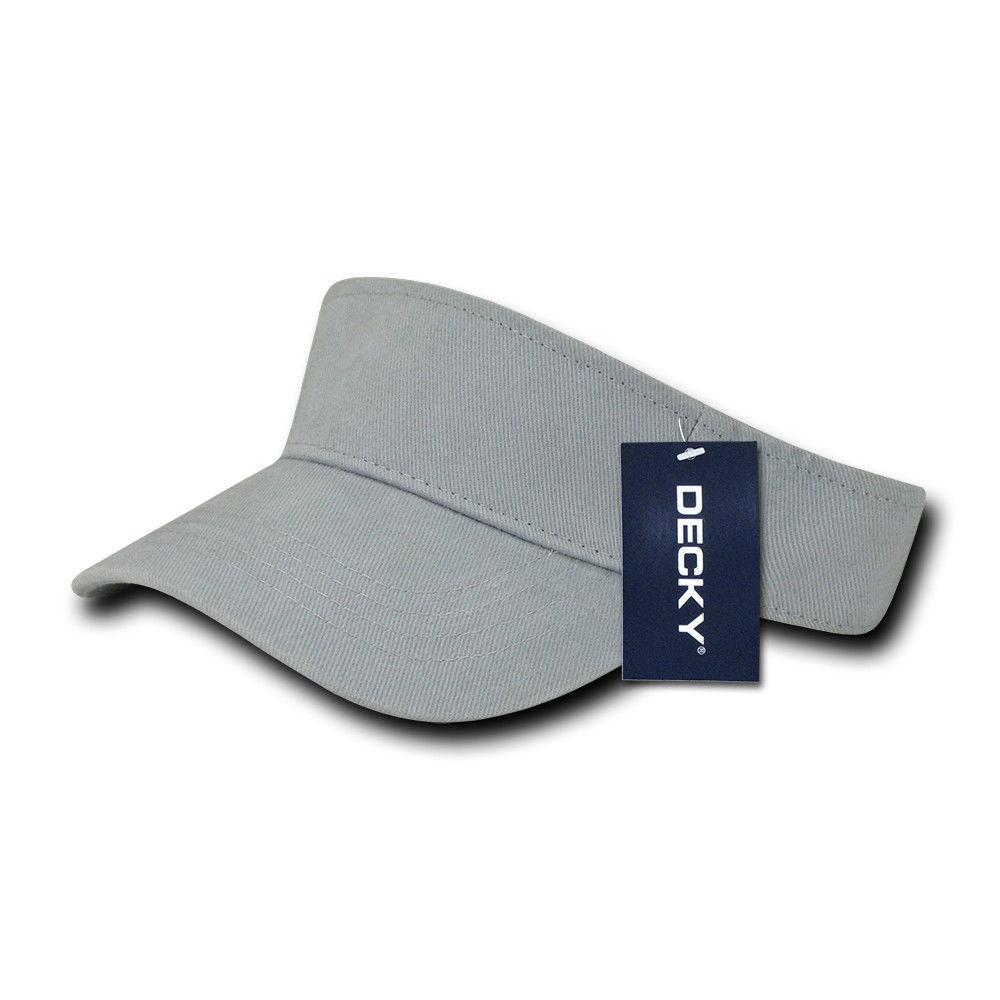 Decky Kids Size 100% Cotton Visors Sports Beach Outdoors Boys Girls Hook & Loop-Grey-
