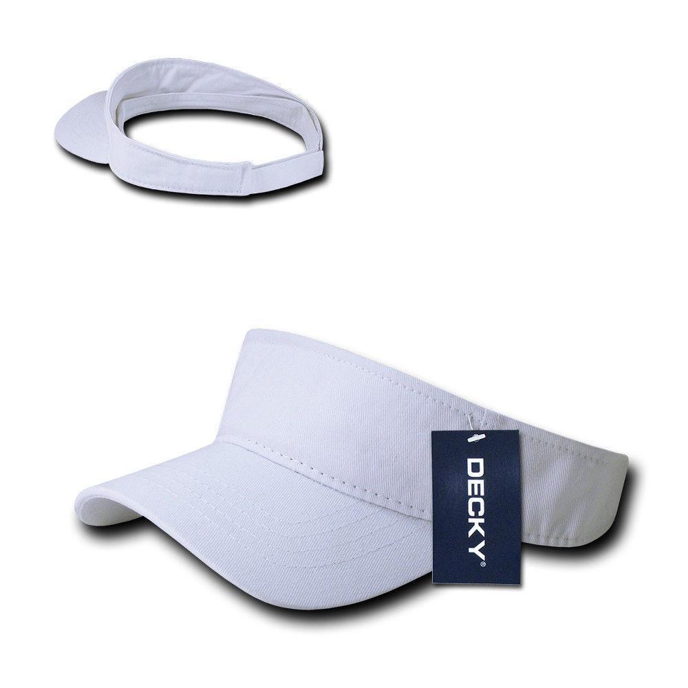 Decky Kids Size 100% Cotton Visors Sports Beach Outdoors Boys Girls Hook & Loop-White-