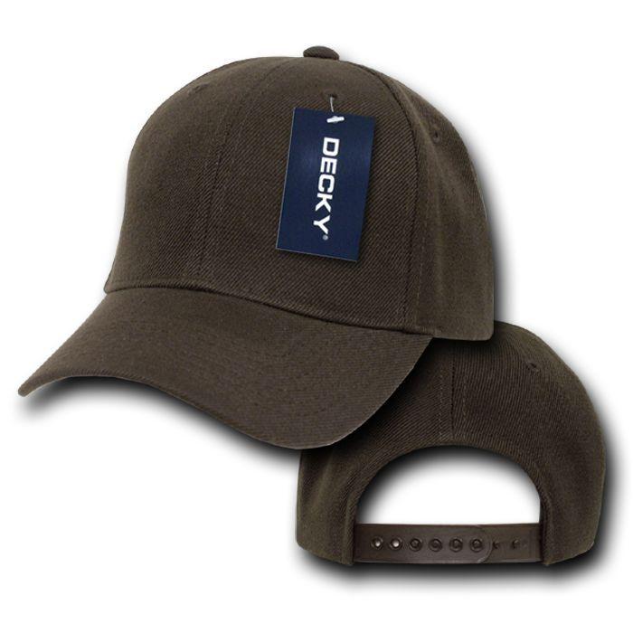 Decky Kids Size Boys Girls Pro Style Baseball Hats Caps Snapback Solid Colors-BROWN-