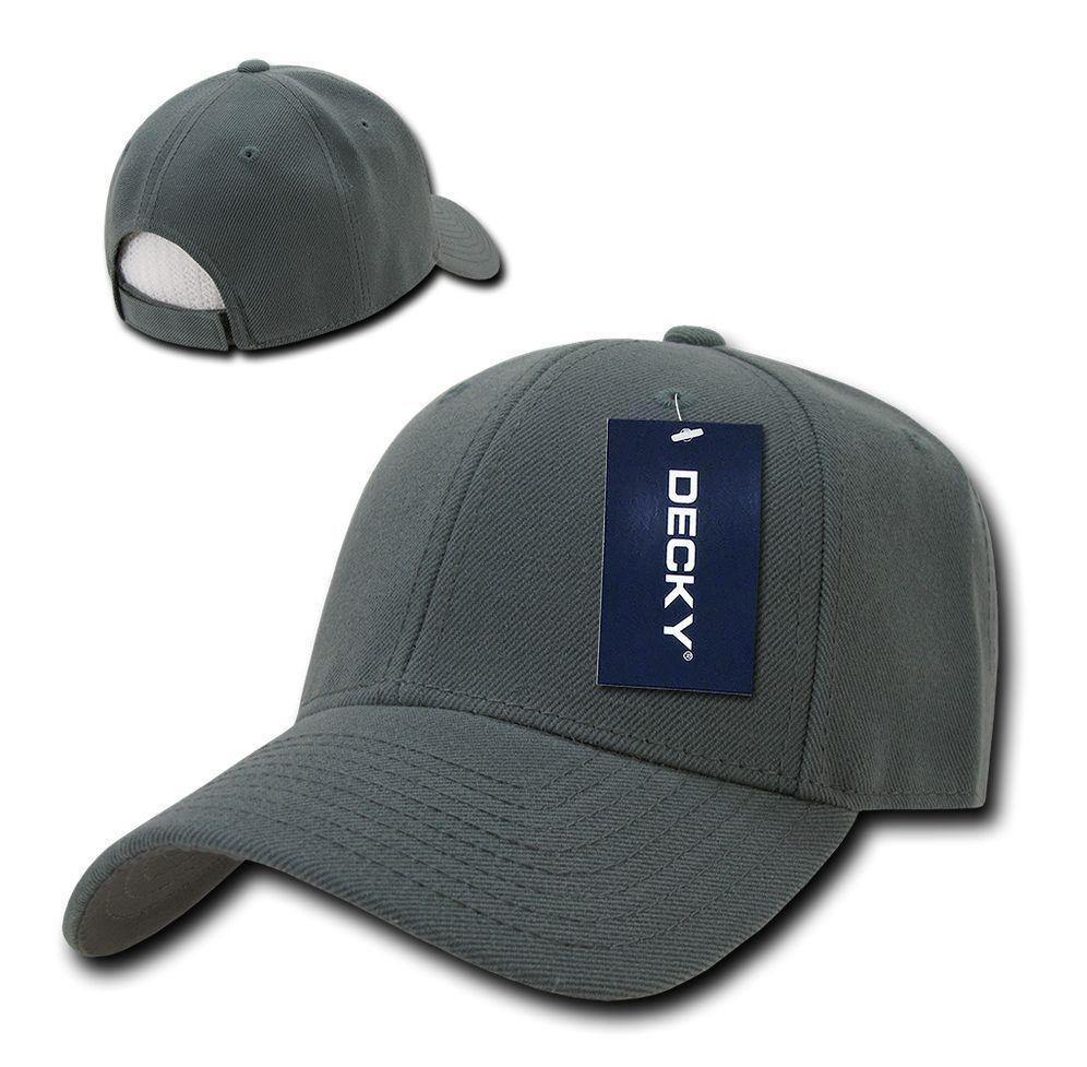 Decky Low Crown Plain Two Tone Curved Bill 6 Panel Dad Hats Caps-CHARCOAL-