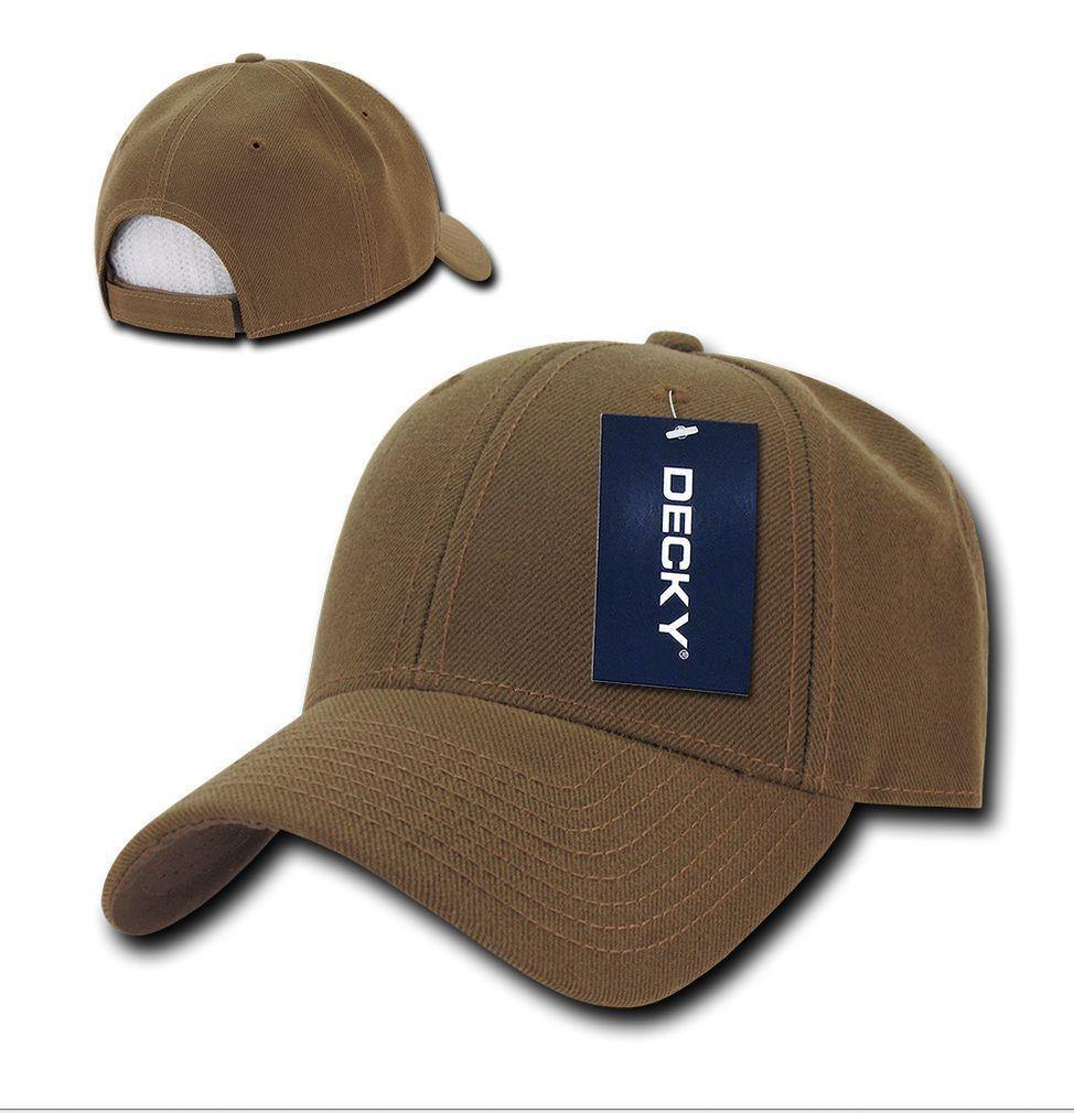 Decky Low Crown Plain Two Tone Curved Bill 6 Panel Dad Hats Caps-COYOTE-