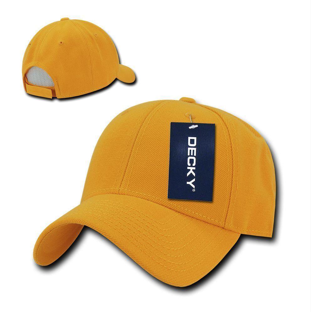 Decky Low Crown Plain Two Tone Curved Bill 6 Panel Dad Hats Caps-GOLD-