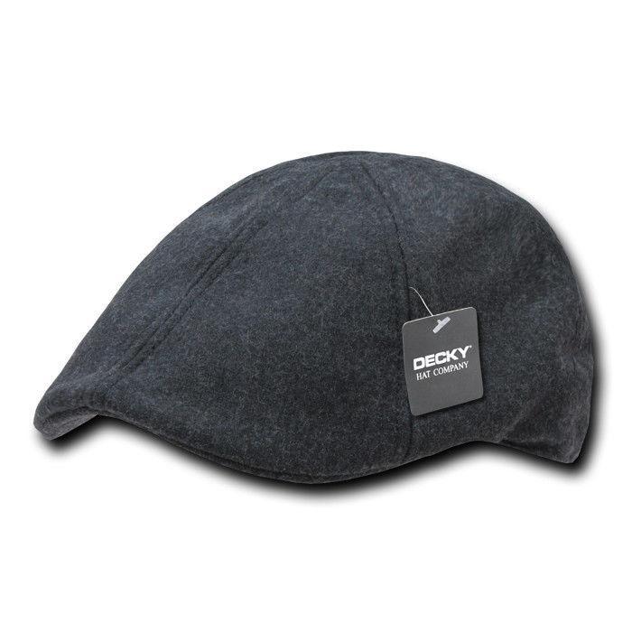 Decky Melton 6 Panel Wool Woven Ivy Sports Comfort Hats Caps-Charcoal-S/M-