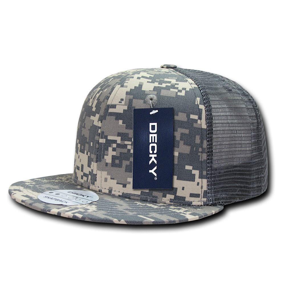 Decky Military Army Camo Acu Ripstop Flat Bill Trucker Cotton Hats Caps-ACU-