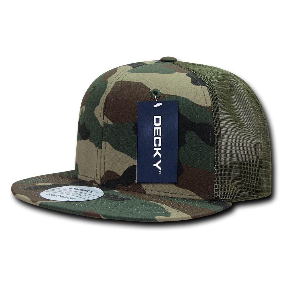 Decky Military Army Camo Acu Ripstop Flat Bill Trucker Cotton Hats Caps-ACU-