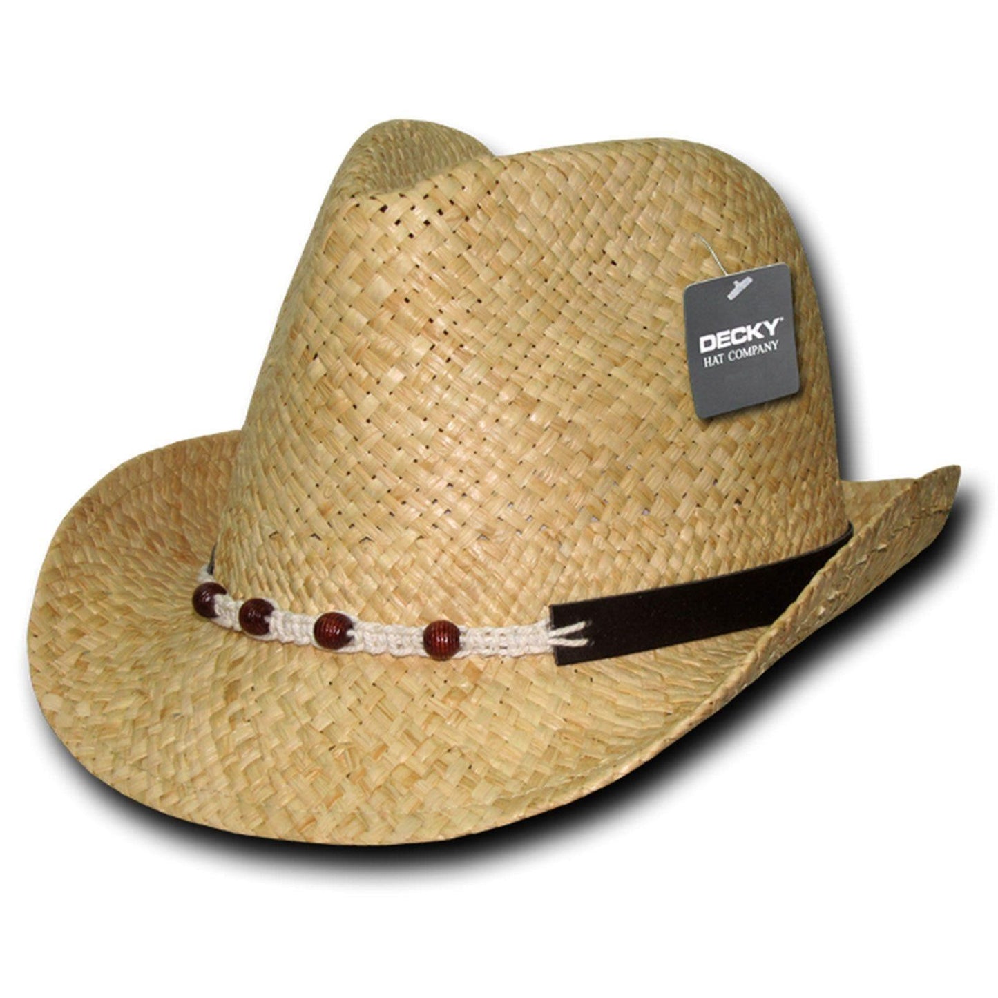 Decky Natural Raffia Woven Fedora Fedoras Trilby Panama Hats-Small/Medium-