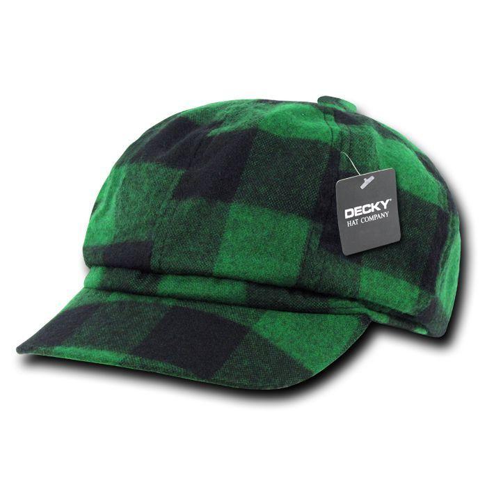 Decky Newsboy Ivys Plaid Pre Curved Hats Drivers Cabbie Golf Gatsby-Green Plaid-Small/Medium-