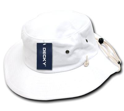 Decky Original Aussie Drawstring Boonie Bucket Fishing Outback Caps Hats-Black-Small/Medium-