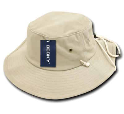 Decky Original Aussie Drawstring Boonie Bucket Fishing Outback Caps Hats-Black-Small/Medium-