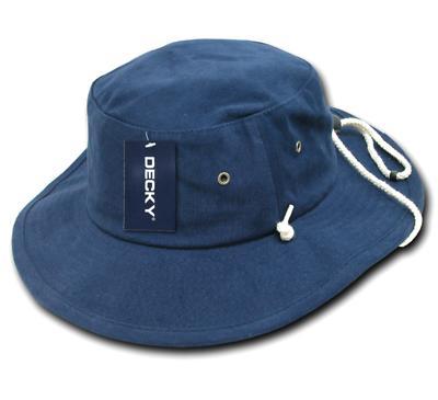 Decky Original Aussie Drawstring Boonie Bucket Fishing Outback Caps Hats-Black-Small/Medium-