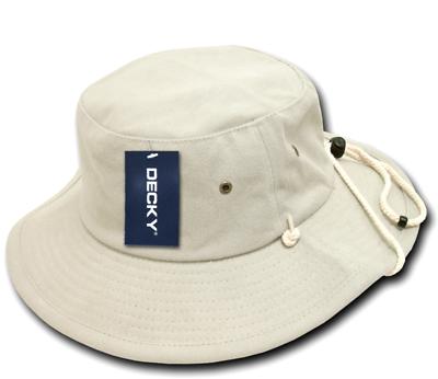 Decky Original Aussie Drawstring Boonie Bucket Fishing Outback Caps Hats-Black-Small/Medium-