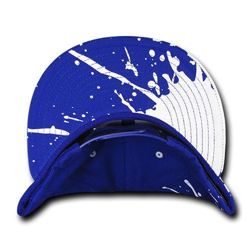Decky Paint Splat Snapback Baseball 6 Panel 100% Cotton Structured Caps Hats-Black-
