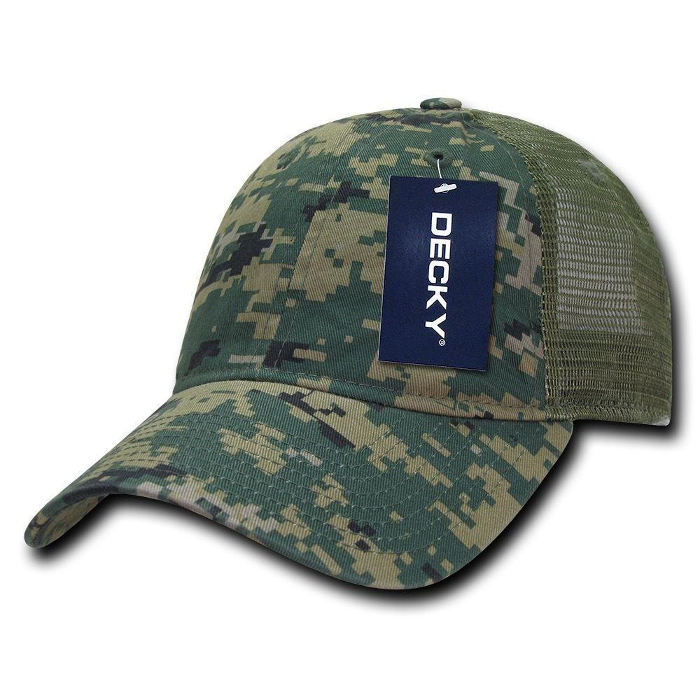 Decky Relaxed Camo 6 Panel Pre Curved Bill Trucker Baseball Caps Hats-ACU-
