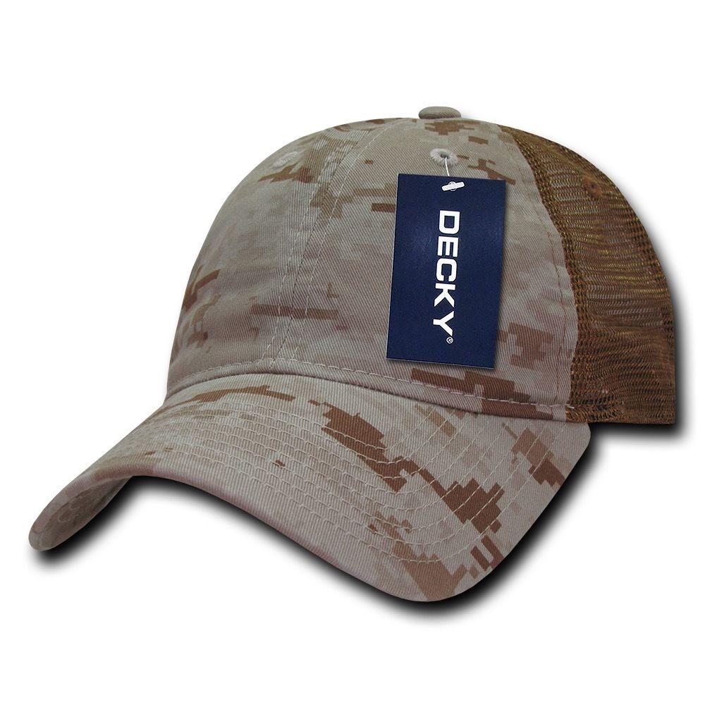 Decky Relaxed Camo 6 Panel Pre Curved Bill Trucker Baseball Caps Hats-ACU-