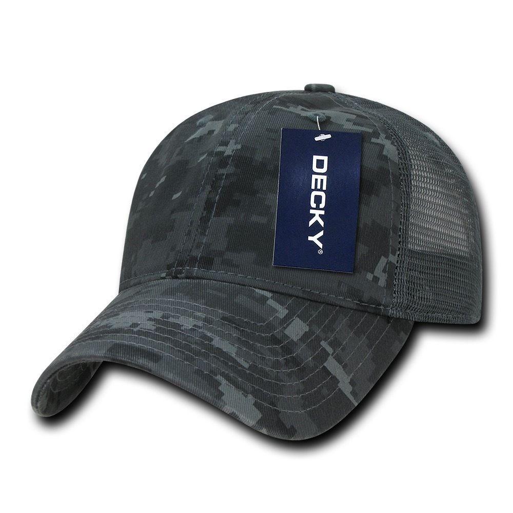Decky Relaxed Camo 6 Panel Pre Curved Bill Trucker Baseball Caps Hats-ACU-