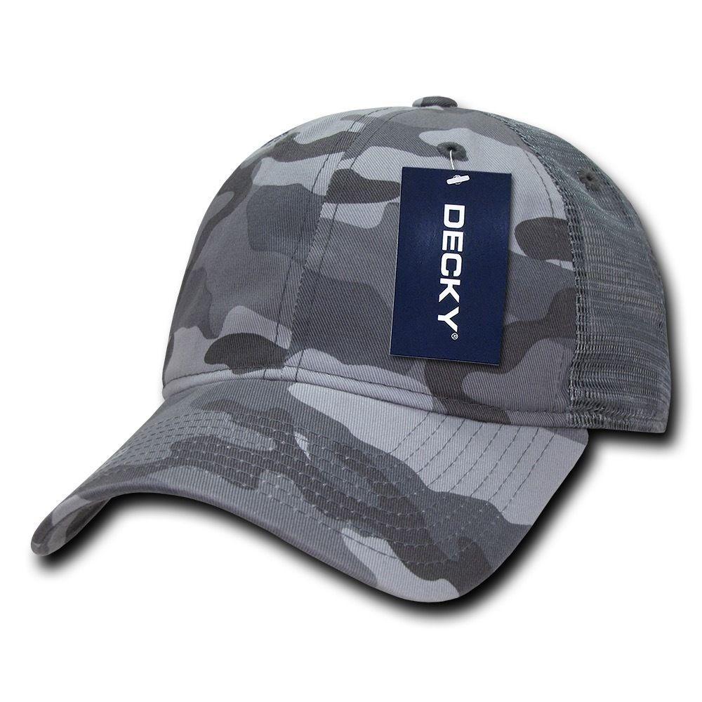 Decky Relaxed Camo 6 Panel Pre Curved Bill Trucker Baseball Caps Hats-ACU-