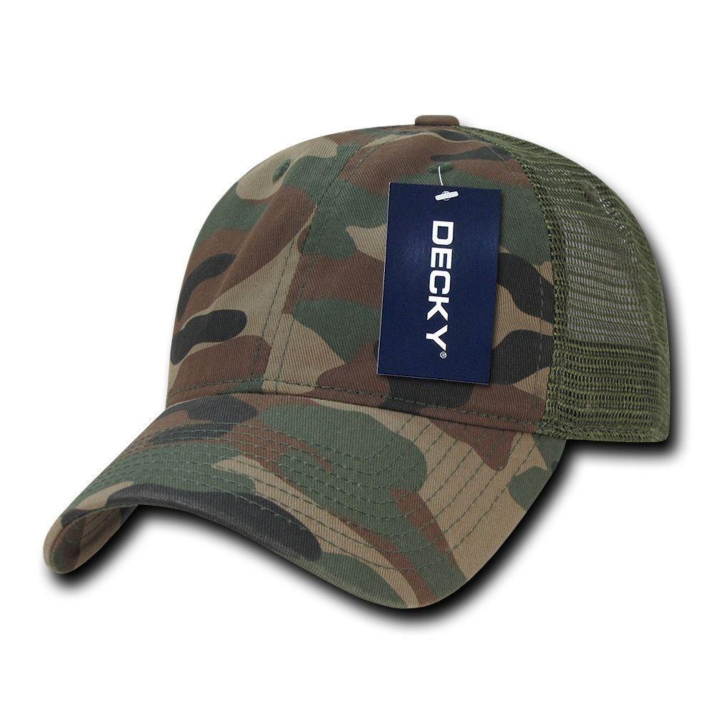 Decky Relaxed Camo 6 Panel Pre Curved Bill Trucker Baseball Caps Hats-ACU-