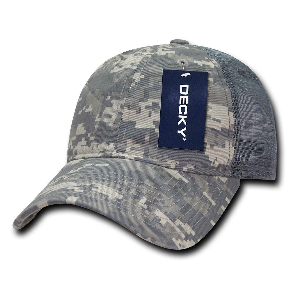 Decky Relaxed Camo 6 Panel Pre Curved Bill Trucker Baseball Caps Hats-ACU-
