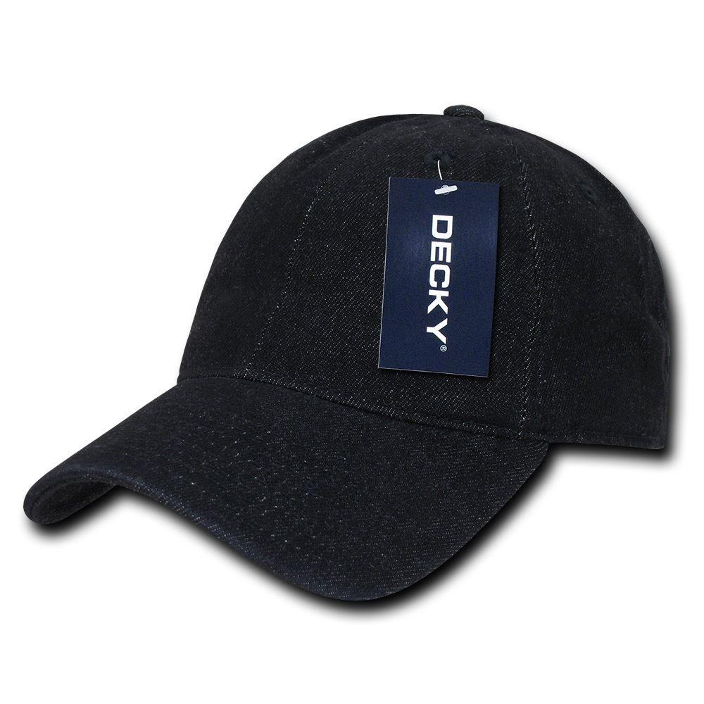 Decky Relaxed Heavy Duty Denim Low Crown Caps Hats-Black-
