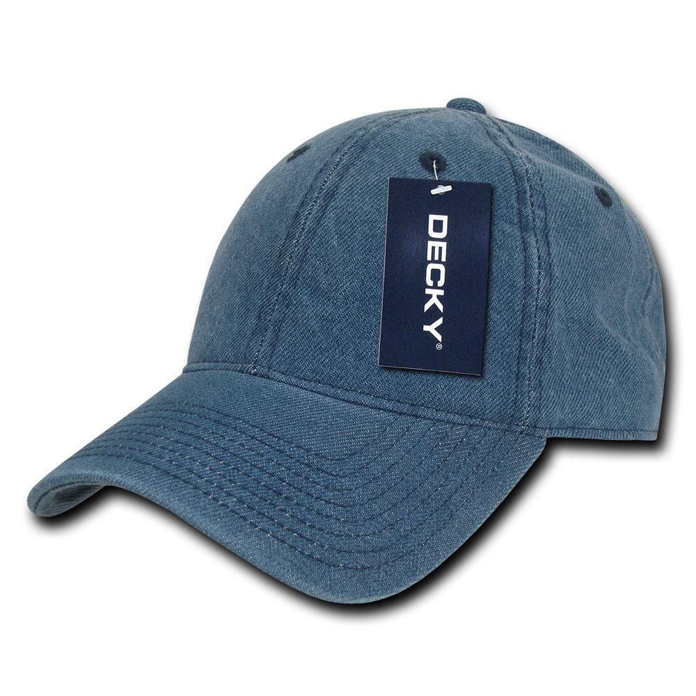 Decky Relaxed Heavy Duty Denim Low Crown Caps Hats-Black-