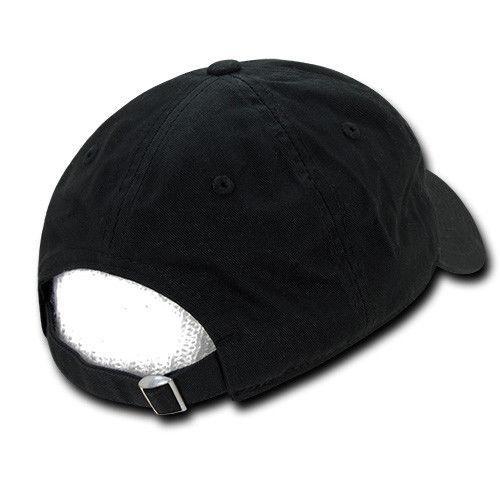 Decky Relaxed Soft Low Crown Dad Washed Cotton Polo Vintage 6 Panel Caps Hats-205-Black-