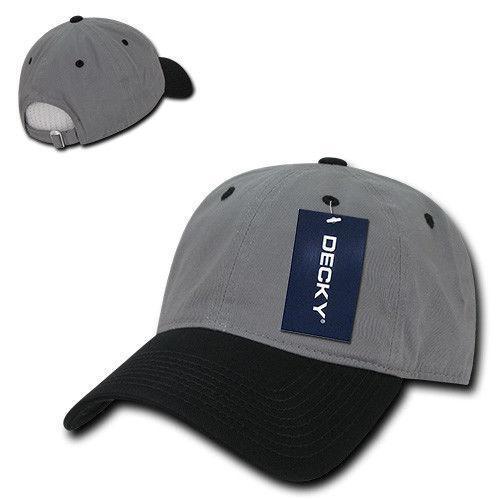 Decky Relaxed Soft Low Crown Dad Washed Cotton Polo Vintage 6 Panel Caps Hats-205-Grey/Black-