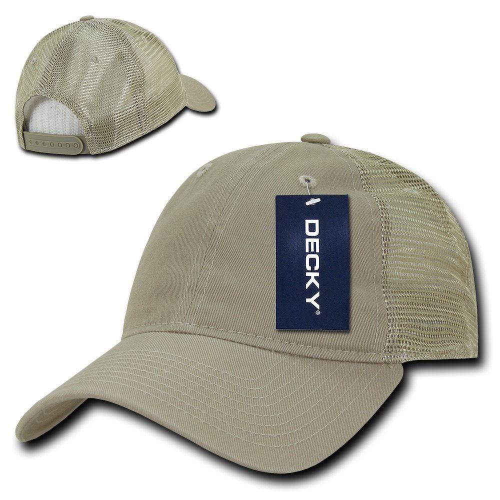 Decky Relaxed Trucker 6 Panel Pre Curved Bill Baseball Caps Hats-Black-