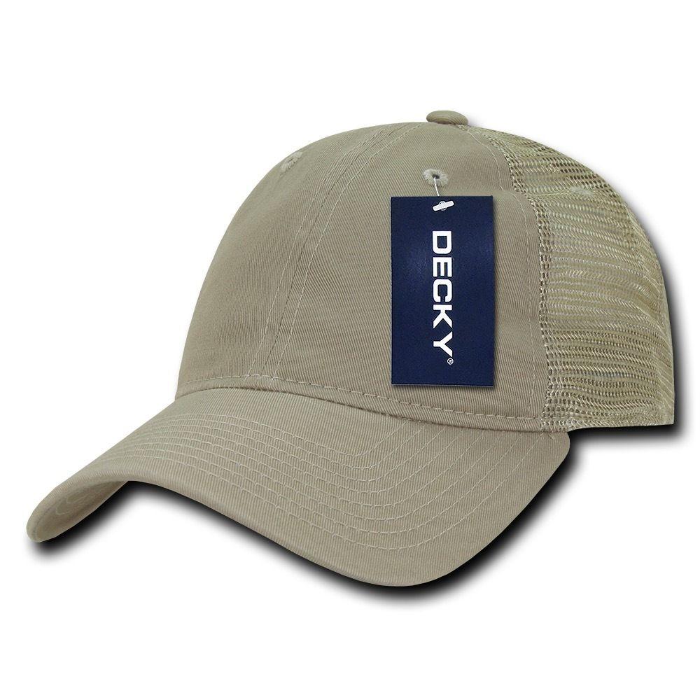 Decky Relaxed Trucker 6 Panel Pre Curved Bill Baseball Caps Hats-Black-