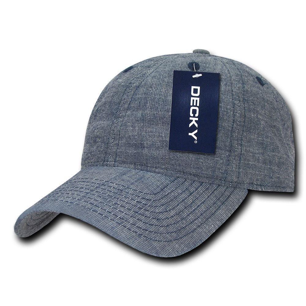 Decky Relaxed Washed Denim Low Crown Curved Bill Dad Hats Caps-Black-