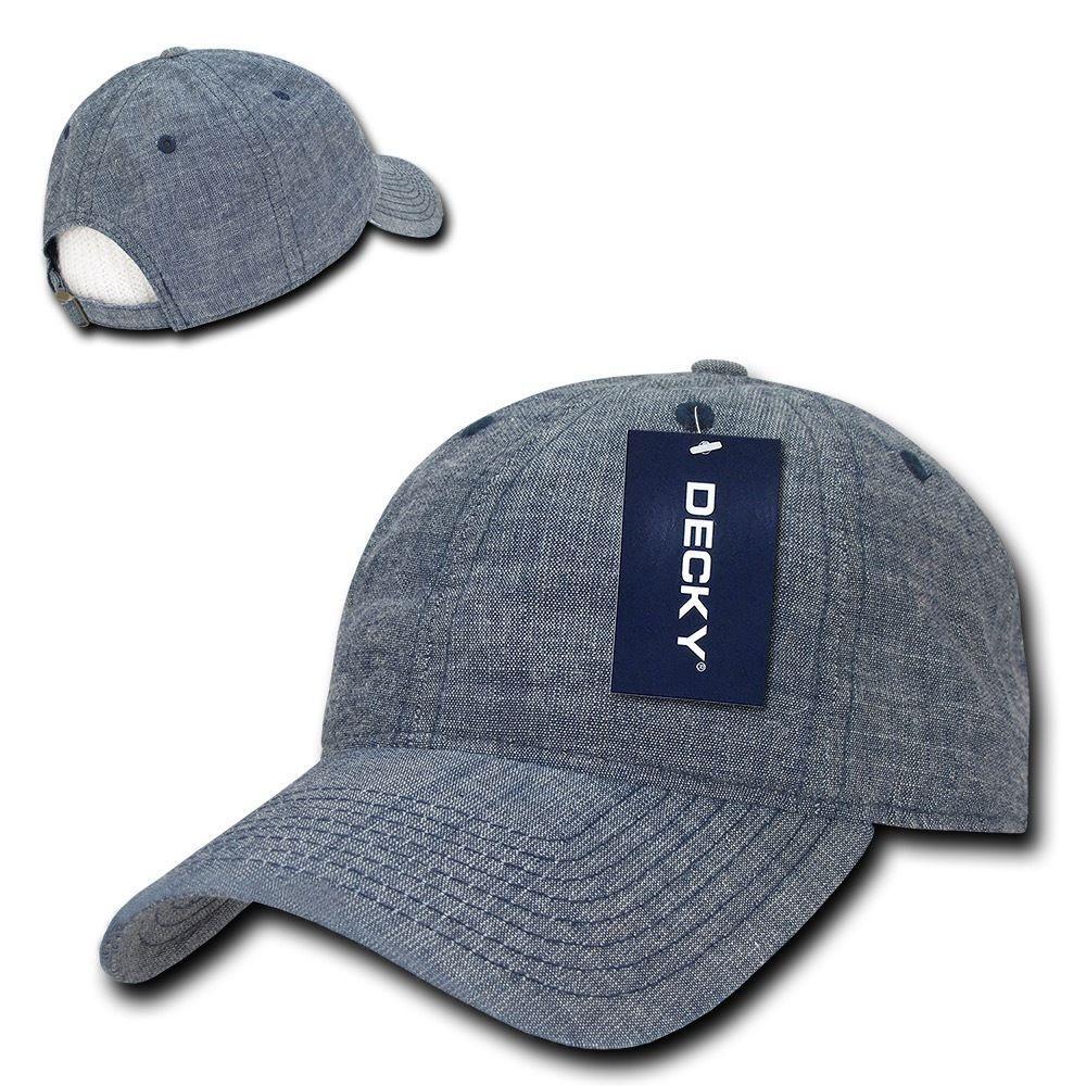 Decky Relaxed Washed Denim Low Crown Curved Bill Dad Hats Caps-Black-