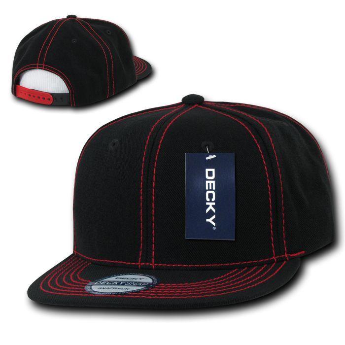 Decky Retro Contra Stitch Flat Bill Baseball Caps Hats Snapback-358 - Black/Gold-