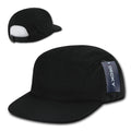 Decky Retro Flat Bill Performance 5 Panel Mesh Racer Caps Hats Unisex-Black-