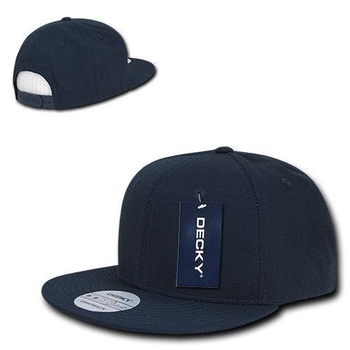 Decky Ripstop Snapbacks Retro Flat Bill Baseball Hats Caps Unisex-Navy-