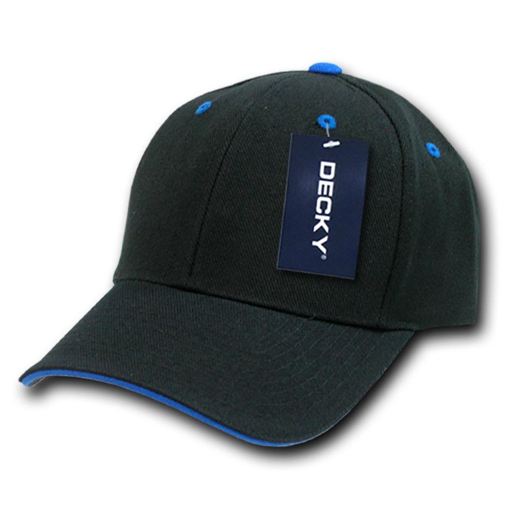 Decky Sandwich Visor Pro Style Two Tone Constructed 6 Panel Baseball Hats Caps-2003-Black/Gold-