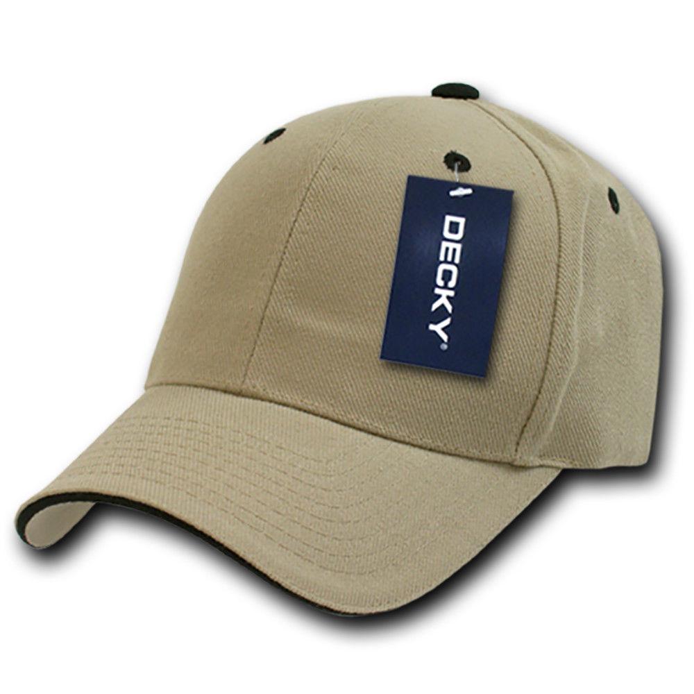 Decky Sandwich Visor Pro Style Two Tone Constructed 6 Panel Baseball Hats Caps-2003-Black/Gold-