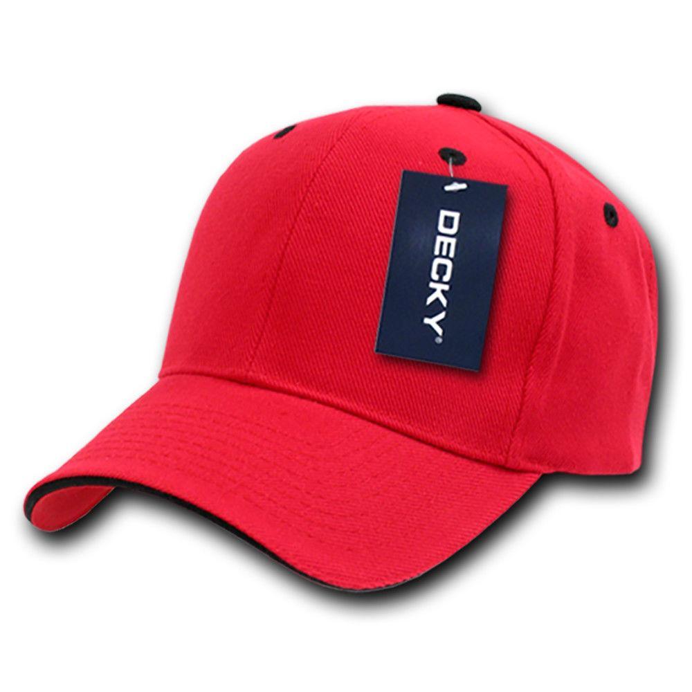Decky Sandwich Visor Pro Style Two Tone Constructed 6 Panel Baseball Hats Caps-2003-Black/Gold-