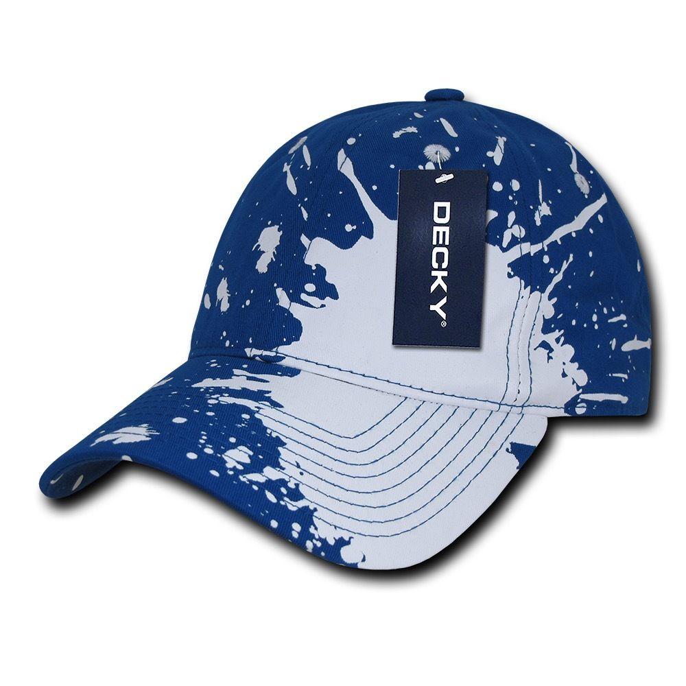 Decky Splat Paint Polo Cotton Sweatband Low Crown Dad Caps Hats-Black-