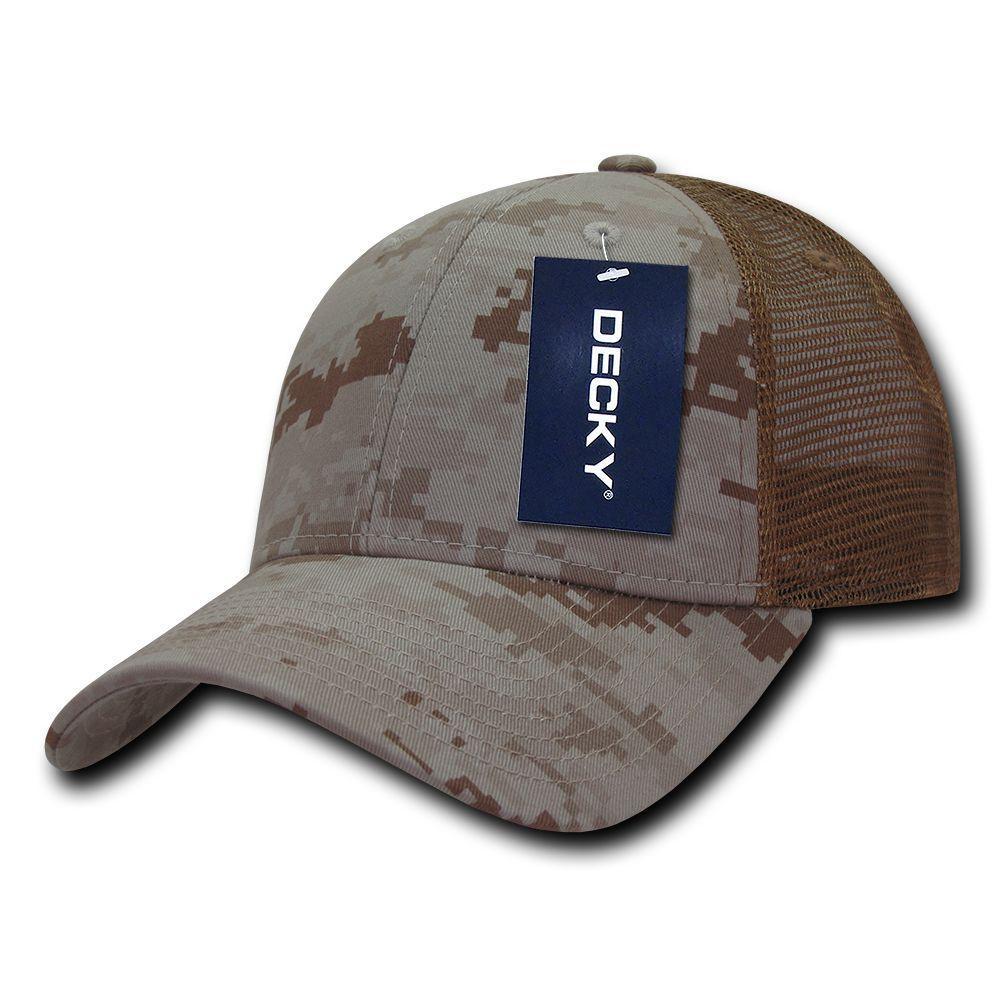 Decky Structured Camouflage Trucker Pre Curved Bill 100% Cotton Caps Hats-ACU-