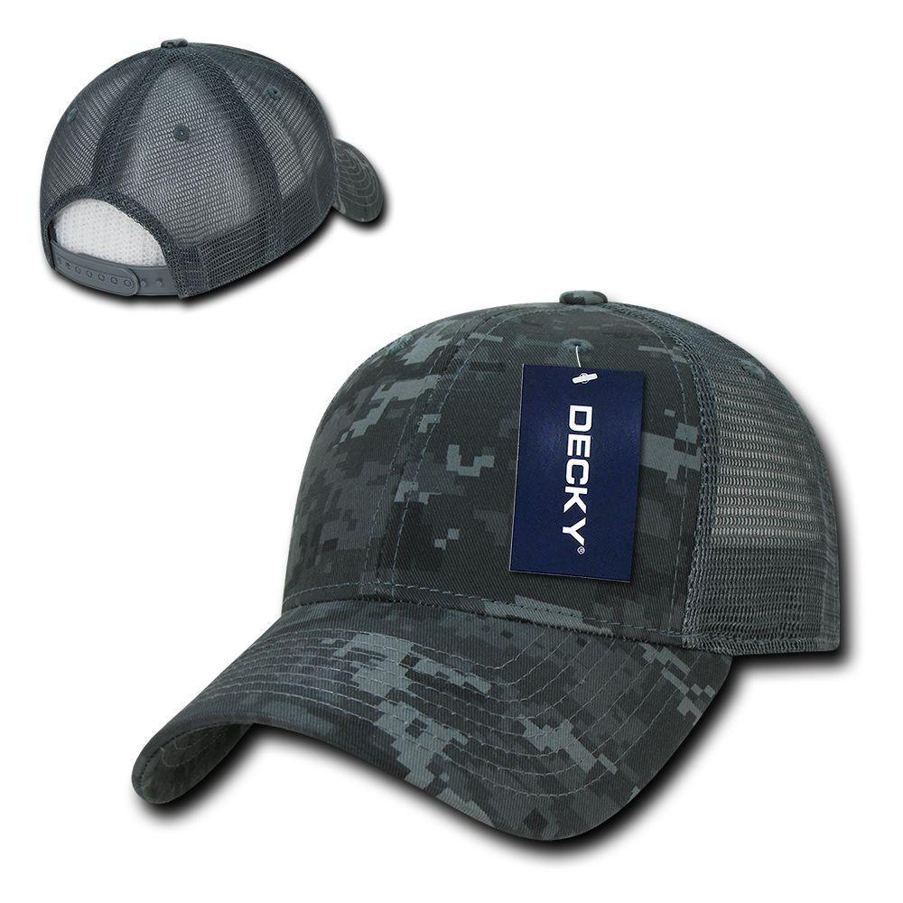 Decky Structured Camouflage Trucker Pre Curved Bill 100% Cotton Caps Hats-ACU-