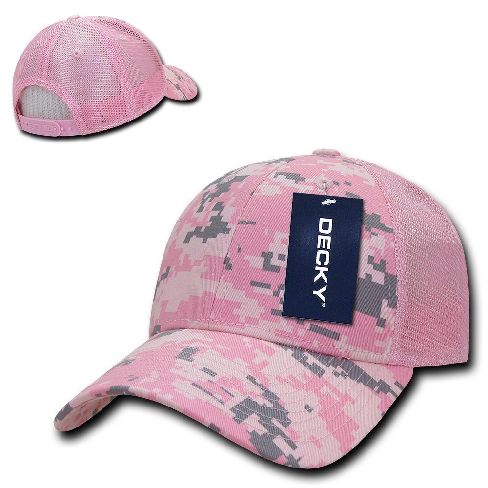 Decky Structured Camouflage Trucker Pre Curved Bill 100% Cotton Caps Hats-ACU-