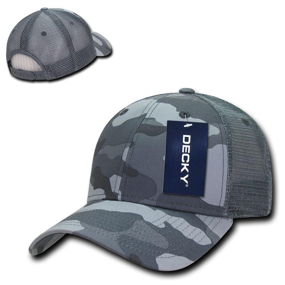 Decky Structured Camouflage Trucker Pre Curved Bill 100% Cotton Caps Hats-ACU-