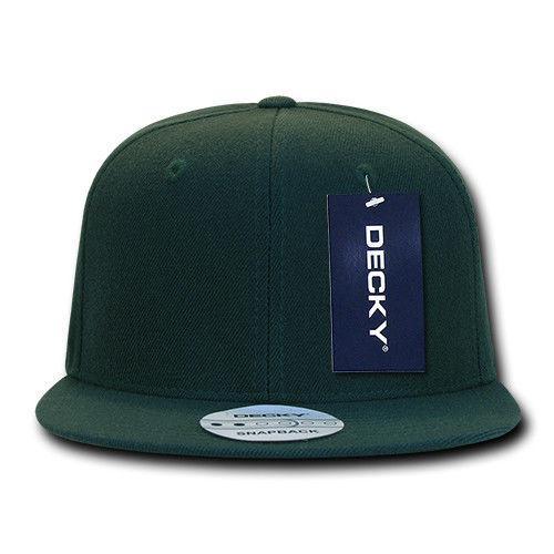 Decky Trendy Flat Bill Snapback Baseball 6 Panel Caps Hats Unisex-350-351-BLACK-