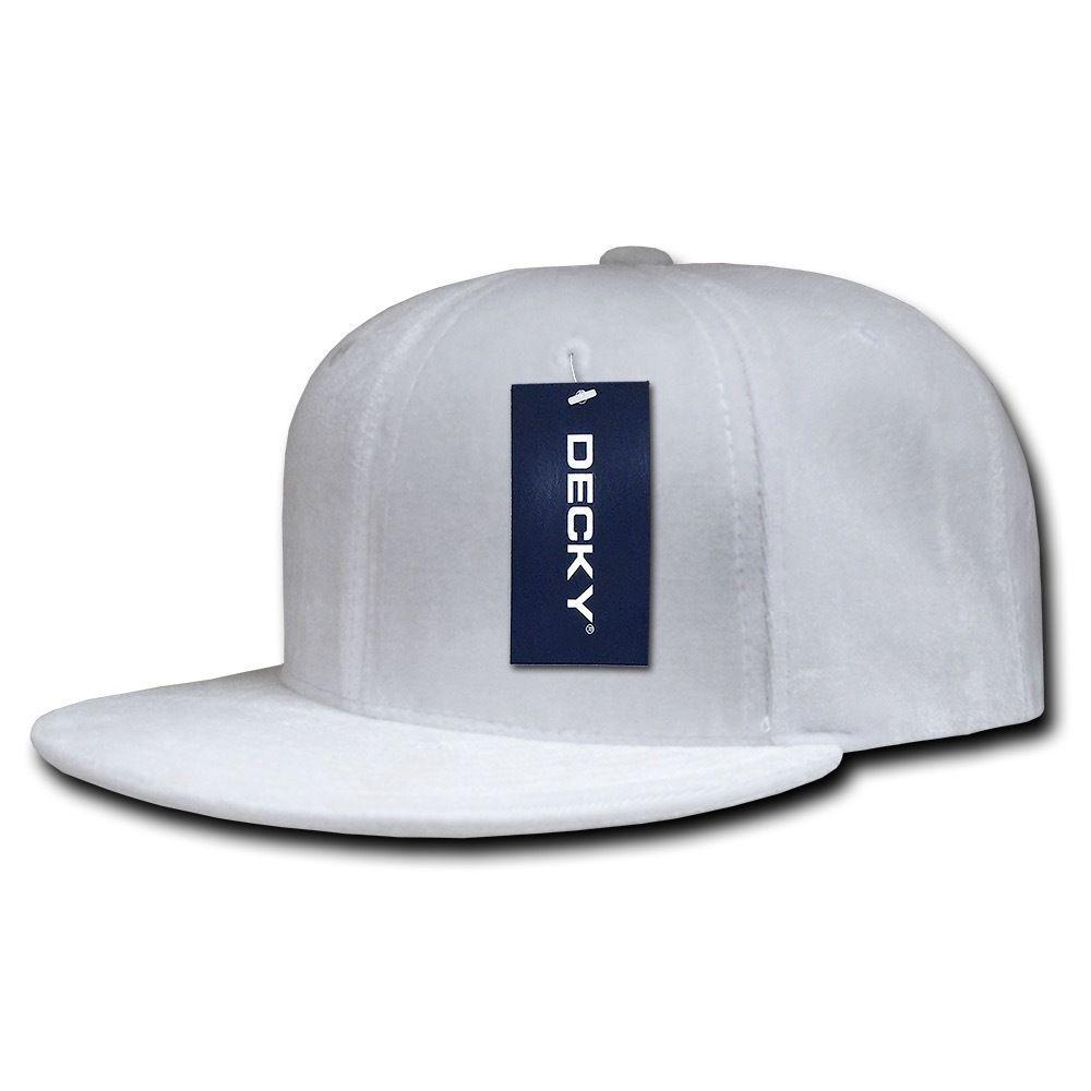 Decky Velvet Snapbacks Flat Bill 6 Panel Baseball Hats Caps Unisex-Black-