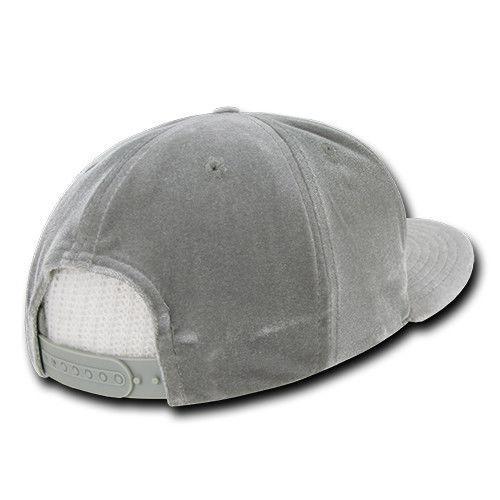 Decky Velvet Snapbacks Flat Bill 6 Panel Baseball Hats Caps Unisex-Black-